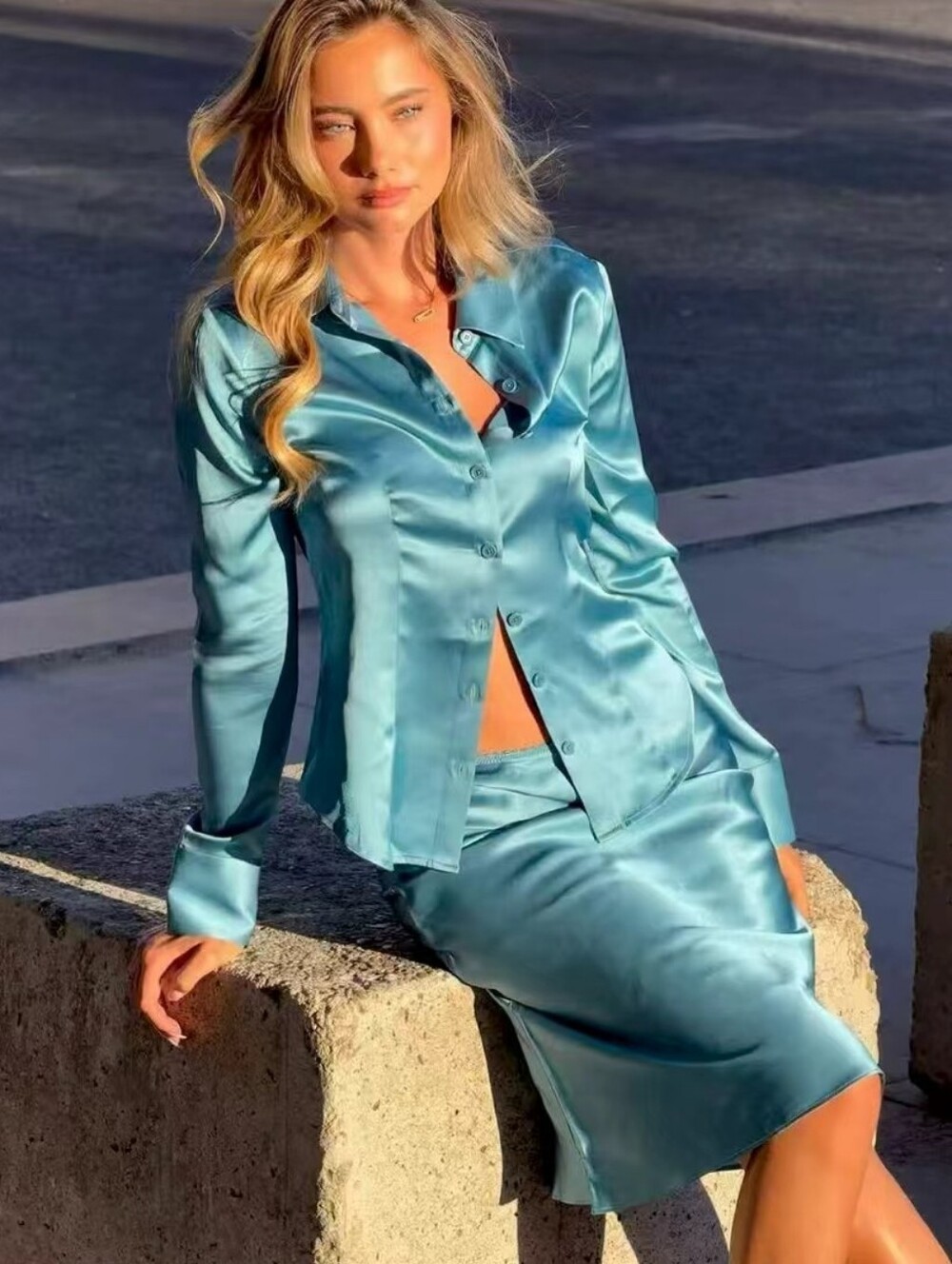 Reformation Raya Silk Button-Up Shirt